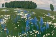 Paul Raud Field of flowers Germany oil painting artist